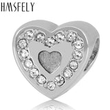 European Crystal Heart Beads Stainless Steel Charms for Bracelet Making
