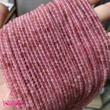 Strawberry Crystal Stone Beads 3mm Round Shape DIY Jewelry Accessories