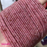 Strawberry Crystal Stone Beads 3mm Round Shape DIY Jewelry Accessories