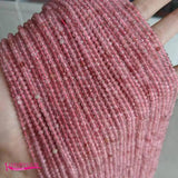 Strawberry Crystal Stone Beads 3mm Round Shape DIY Jewelry Accessories