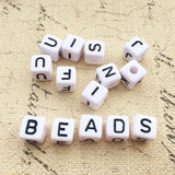 100PCS 10*10MM Square Acrylic Letter Beads for Bracelet Jewelry