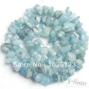 5-8mm Natural Aquamarine Gravel Beads Strand Jewelry Making
