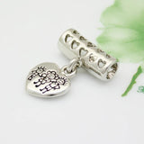 Happy Family Life Dangle Heart Charm Bracelet Love European Bead