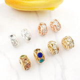 20pcs Silver Rhinestone Rose KC Bracelet Charm Spacer Beads