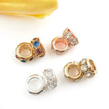 20pcs Silver Rhinestone Rose KC Bracelet Charm Spacer Beads
