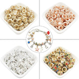 20pcs Silver Rhinestone Rose KC Bracelet Charm Spacer Beads