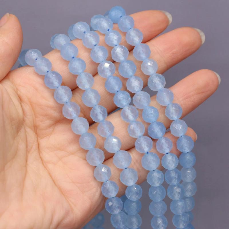 Natural Stone Beads Round Ice-Aquamarine 8MM Loose Bead