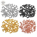 LINSOIR 50pcs Round Copper Beads 4-6mm Spacer Loose Beads for DIY Bracelets