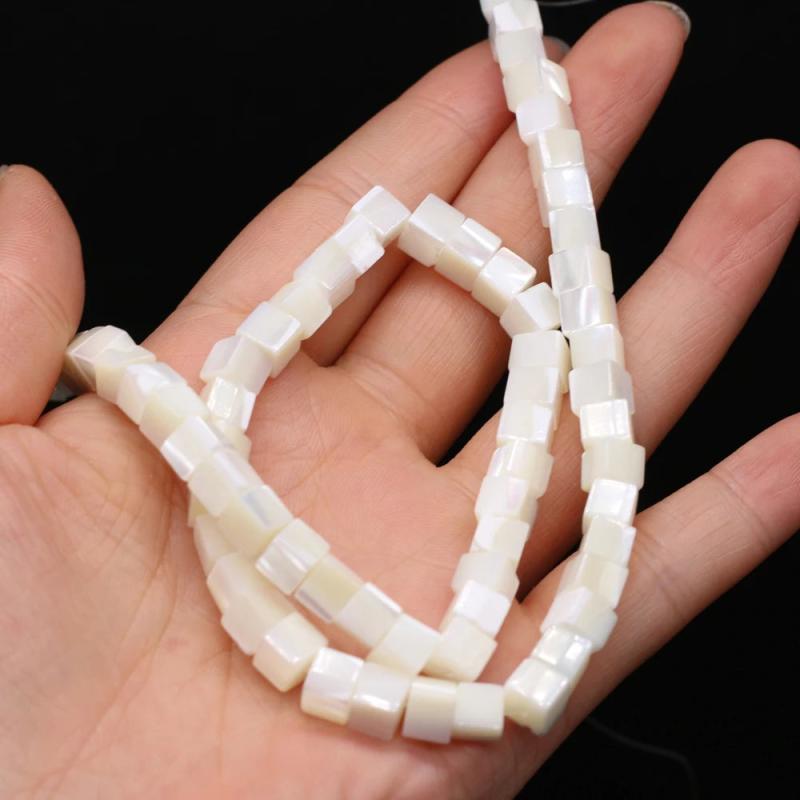 Natural Shell Beads Square Shape Loose Beads for Jewelry Making DIY