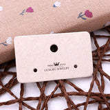 Recycled Paper Earring Card 5*3cm Beige Stud Earing Card 100PCS