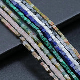Square Shape Mix Natural Stone Beads for Jewelry Making DIY