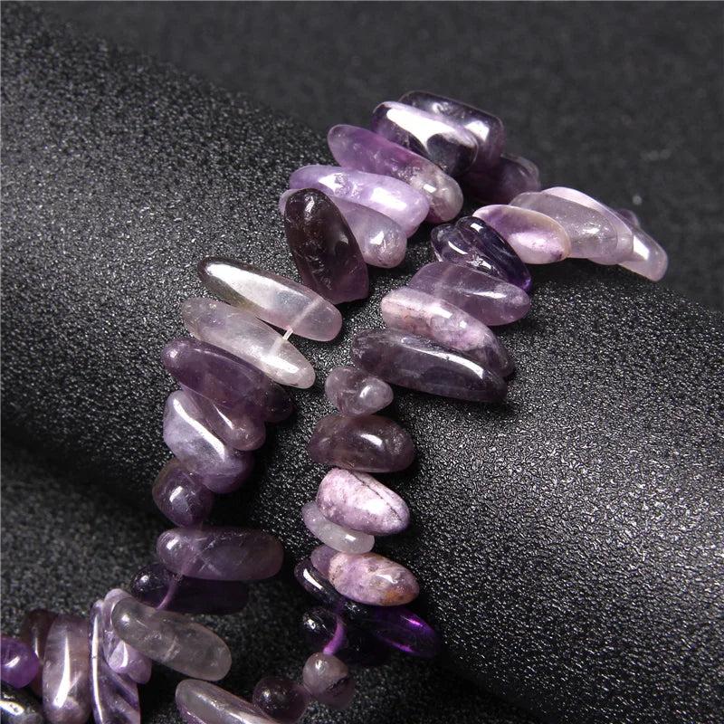 Natural Stone Purple Amethysts Crystals Spacer Beads 15''