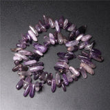 Natural Stone Purple Amethysts Crystals Spacer Beads 15''