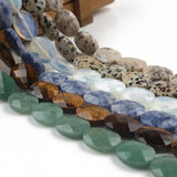 Faceted Oval Beads Opal Tiger Eye Sodalite Jaspers DIY Jewelry Making