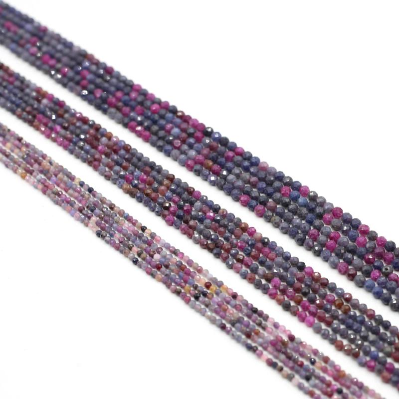 Round Faceted Ruby Sapphire Stone Charms for Jewelry Making