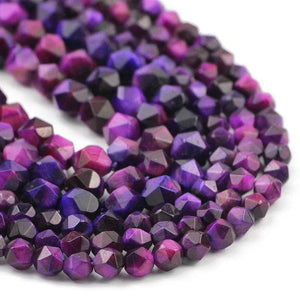 Purple Tiger's Eye Stone Beads 6/8MM DIY Jewelry Making Bracelet Necklace
