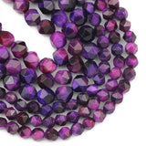 Purple Tiger's Eye Stone Beads 6/8MM DIY Jewelry Making Bracelet Necklace