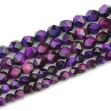 Purple Tiger's Eye Stone Beads 6/8MM DIY Jewelry Making Bracelet Necklace