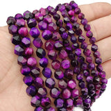 Purple Tiger's Eye Stone Beads 6/8MM DIY Jewelry Making Bracelet Necklace