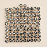50pcs 8mm Mixed Letter Spacer Beads DIY Jewelry Making Accessory