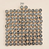 50pcs 8mm Mixed Letter Spacer Beads DIY Jewelry Making Accessory