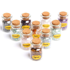 10 Bottles Amethyst Quartz Crystal Gravel Gem Stone Chip Mineral Souveni