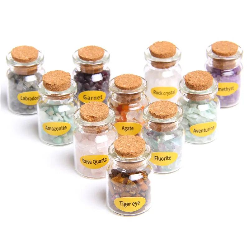 10 Bottles Amethyst Quartz Crystal Gravel Gem Stone Chip Mineral Souveni