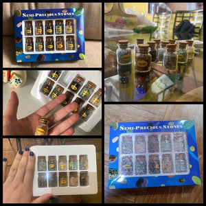 10 Bottles Amethyst Quartz Crystal Gravel Gem Stone Chip Mineral Souveni