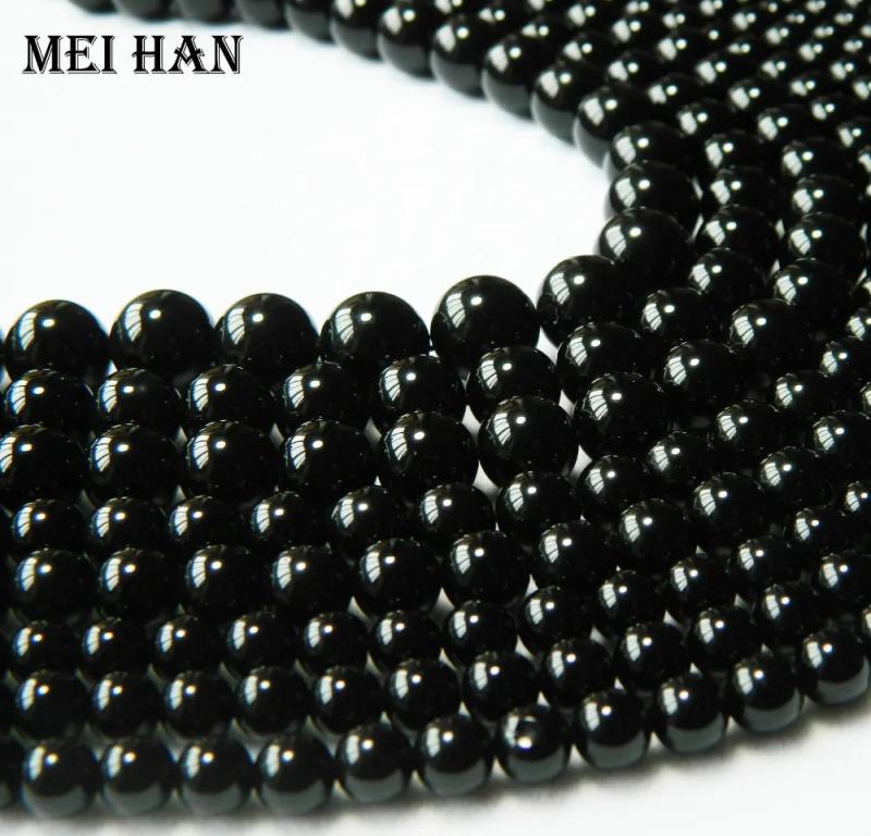 Meihan Morion Quartz Crystal Round Beads for Jewelry Making DIY