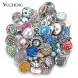 10pcs/lot 18mm Snap Jewelry Mix Many Styles Metal Snap Buttons Rhinestone Snaps