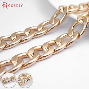 1 Meter Champagne Plated Flat Extended Chains Aluminum Chains Necklace Chains