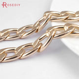 1 Meter Champagne Plated Flat Extended Chains Aluminum Chains Necklace Chains