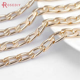 1 Meter Champagne Plated Flat Extended Chains Aluminum Chains Necklace Chains