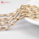 1 Meter Champagne Plated Flat Extended Chains Aluminum Chains Necklace Chains