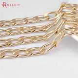 1 Meter Champagne Plated Flat Extended Chains Aluminum Chains Necklace Chains
