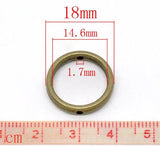 30 Bronze Circle Bead Frames 18mm Jewelry Making Supplies