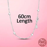 925 Silver Cable Chain Necklace Rose Jewelry