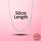 925 Silver Cable Chain Necklace Rose Jewelry