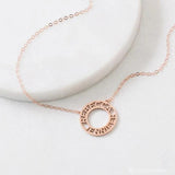 Round Hollow Nameplate 1-3 Name Necklace Men Women Silver Personalized Jewelry