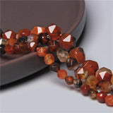 Big Faceted Orange Red Agates Gem Spacers Beads for Jewelry Making