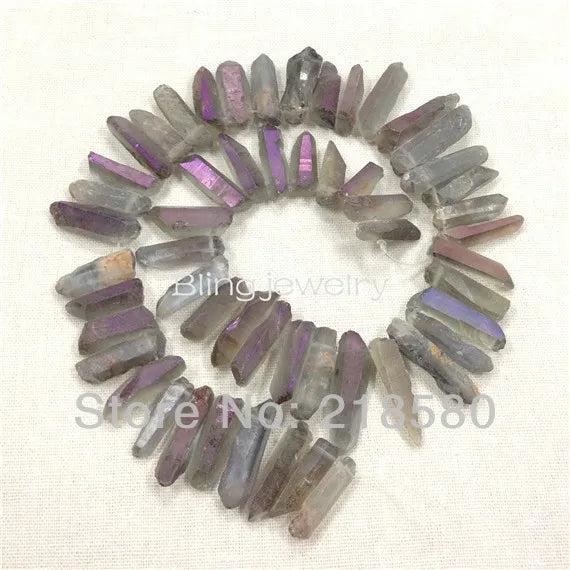 H-TB43 Quartz Crystal Points Drilled Briolettes Beads