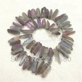 H-TB43 Quartz Crystal Points Drilled Briolettes Beads