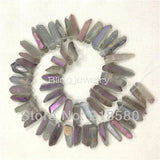 H-TB43 Quartz Crystal Points Drilled Briolettes Beads