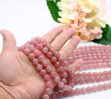 Meihan Natural 8mm 10mm Pink Quartz Crystal Beads for DIY Jewelry Making