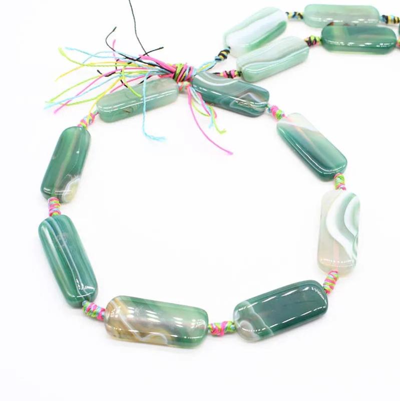 2 strands 37mm Green Agates Stone Beads DIY Jewelry Making