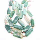 2 strands 37mm Green Agates Stone Beads DIY Jewelry Making