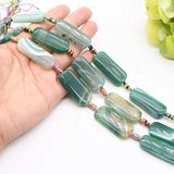 2 strands 37mm Green Agates Stone Beads DIY Jewelry Making