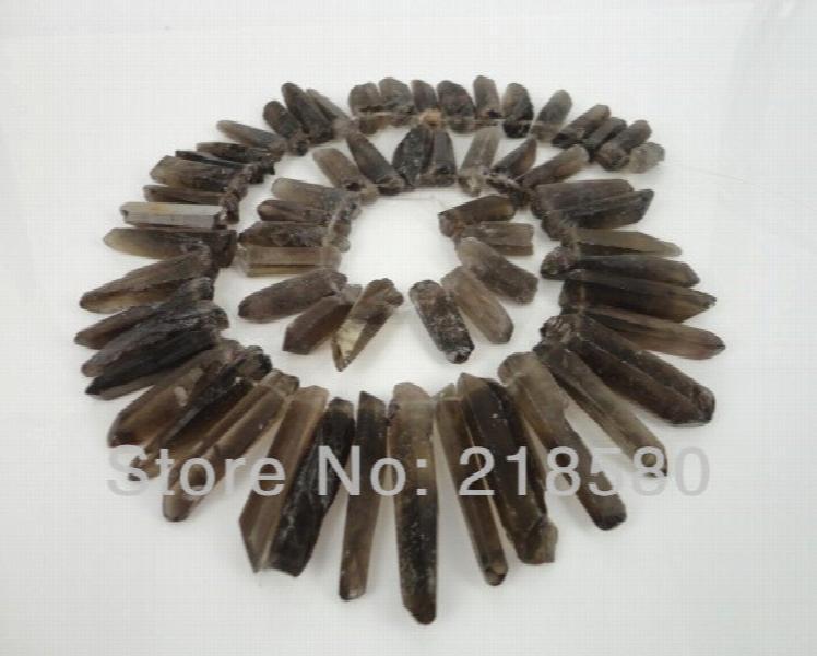 Smokey Quartz Point Spike Beads - Full Strand