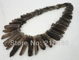Smokey Quartz Point Spike Beads - Full Strand