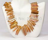 H-TB06 Titanium Silver Quartz Point Briolettes Beads 19-30mm